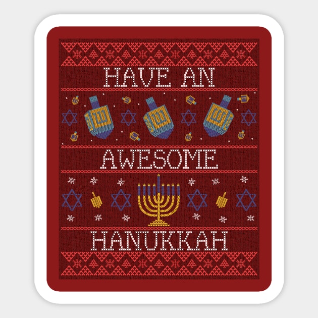 Funny Hanukkah Quote Ugly Christmas Sweater Design Sticker by BlueTodyArt